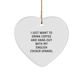 English Cocker Spaniel Dog Lovers Gifts from Family - Heart Ornament with Funny Quote, Perfect for Christmas Unique Gifts for Friends - Image 1
